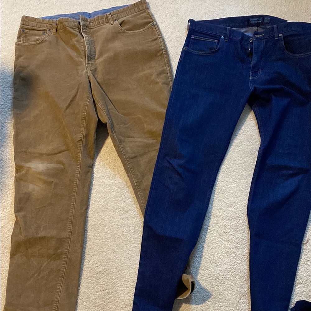 Brown and Blue Pants Set